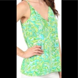 LILLY  PULITZER Silk Top Fresh Citrus NWT Sz M